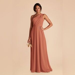 Birdy Grey One-Shoulder Maxi Dress in Terracotta
